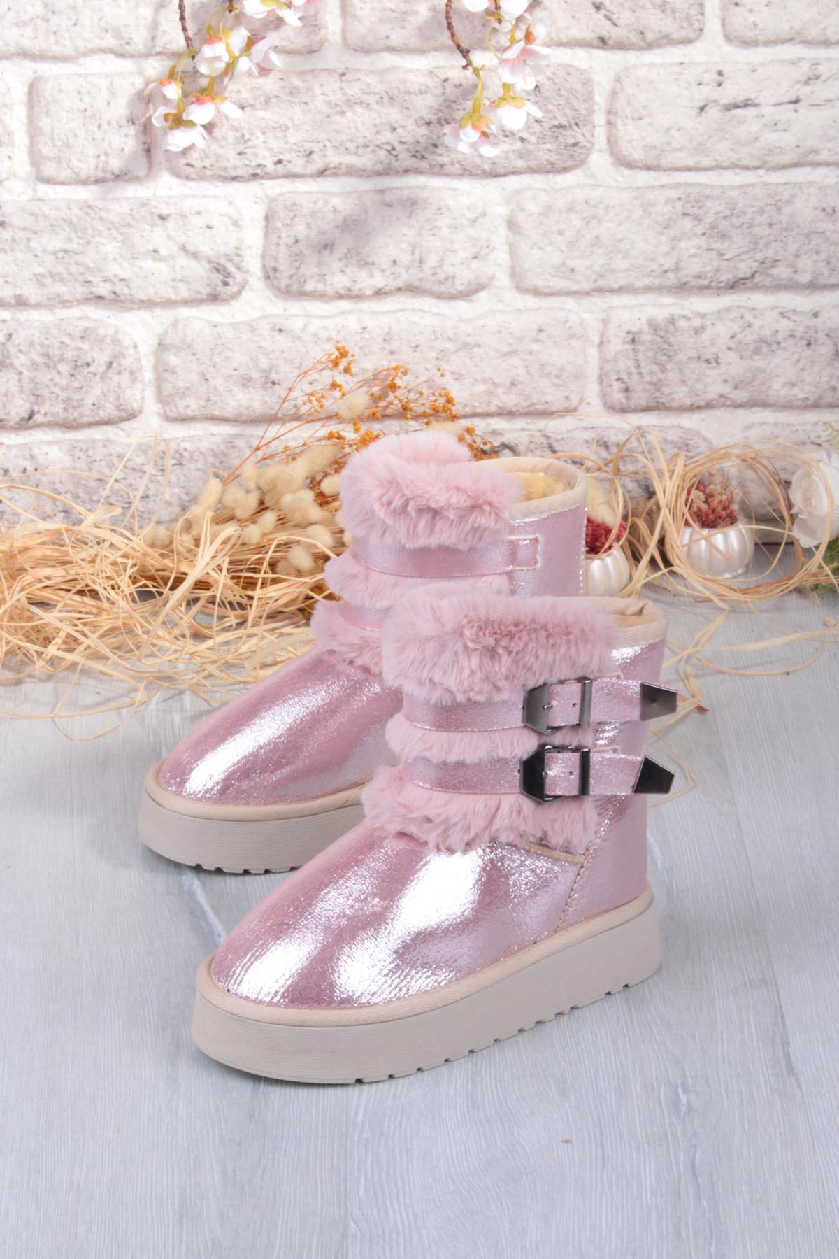 Nurela Simli Süet İçi Kürklü Tüy Ve Toka Detaylı Anne Kız Kısa Kadın Bot - Görsel 5