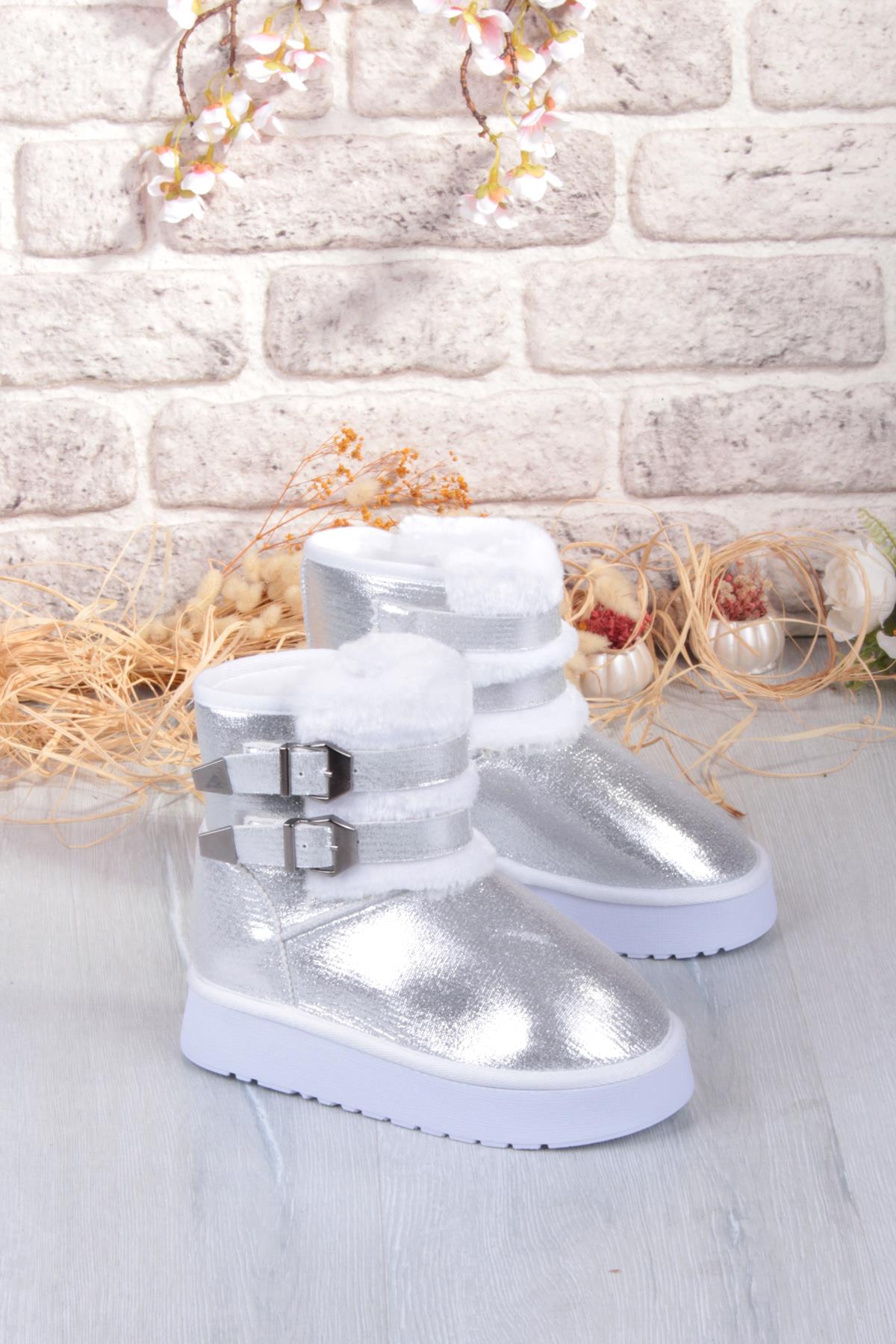 Nurela Simli Süet İçi Kürklü Tüy Ve Toka Detaylı Anne Kız Kısa Kadın Bot - Görsel 2