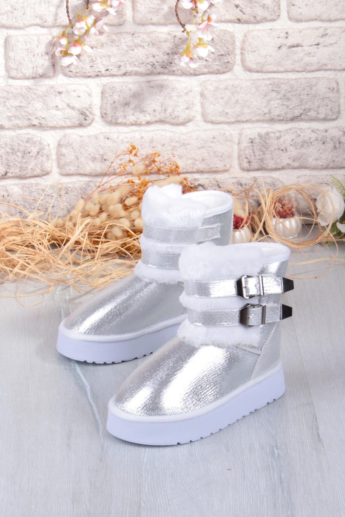 Nurela Simli Süet İçi Kürklü Tüy Ve Toka Detaylı Anne Kız Kısa Kadın Bot - Görsel 5