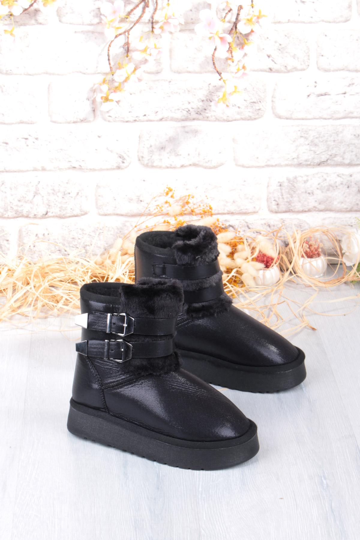 Nurela Simli Süet İçi Kürklü Tüy Ve Toka Detaylı Anne Kız Kısa Kadın Bot - Görsel 2