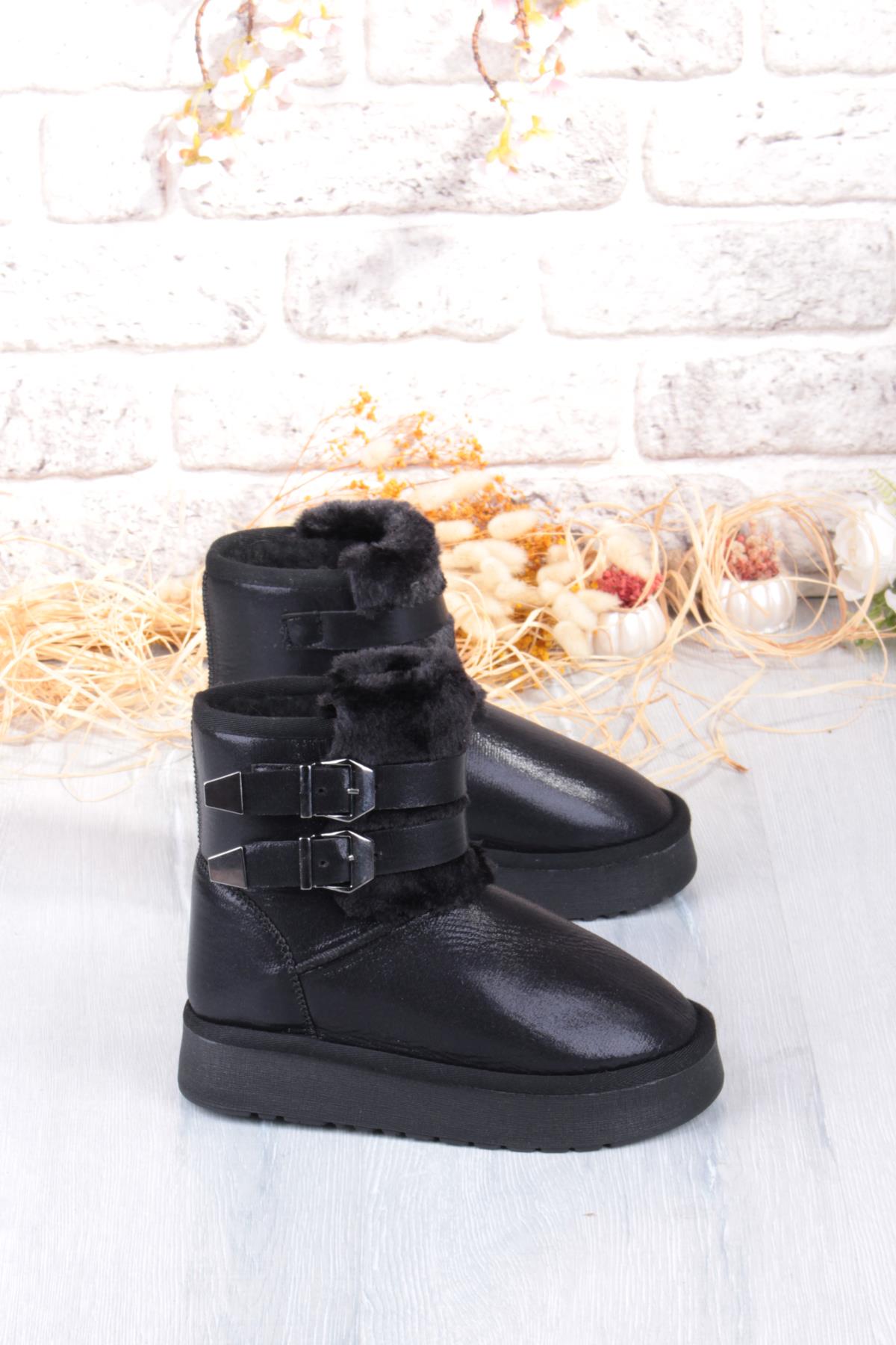 Nurela Simli Süet İçi Kürklü Tüy Ve Toka Detaylı Anne Kız Kısa Kadın Bot - Görsel 3