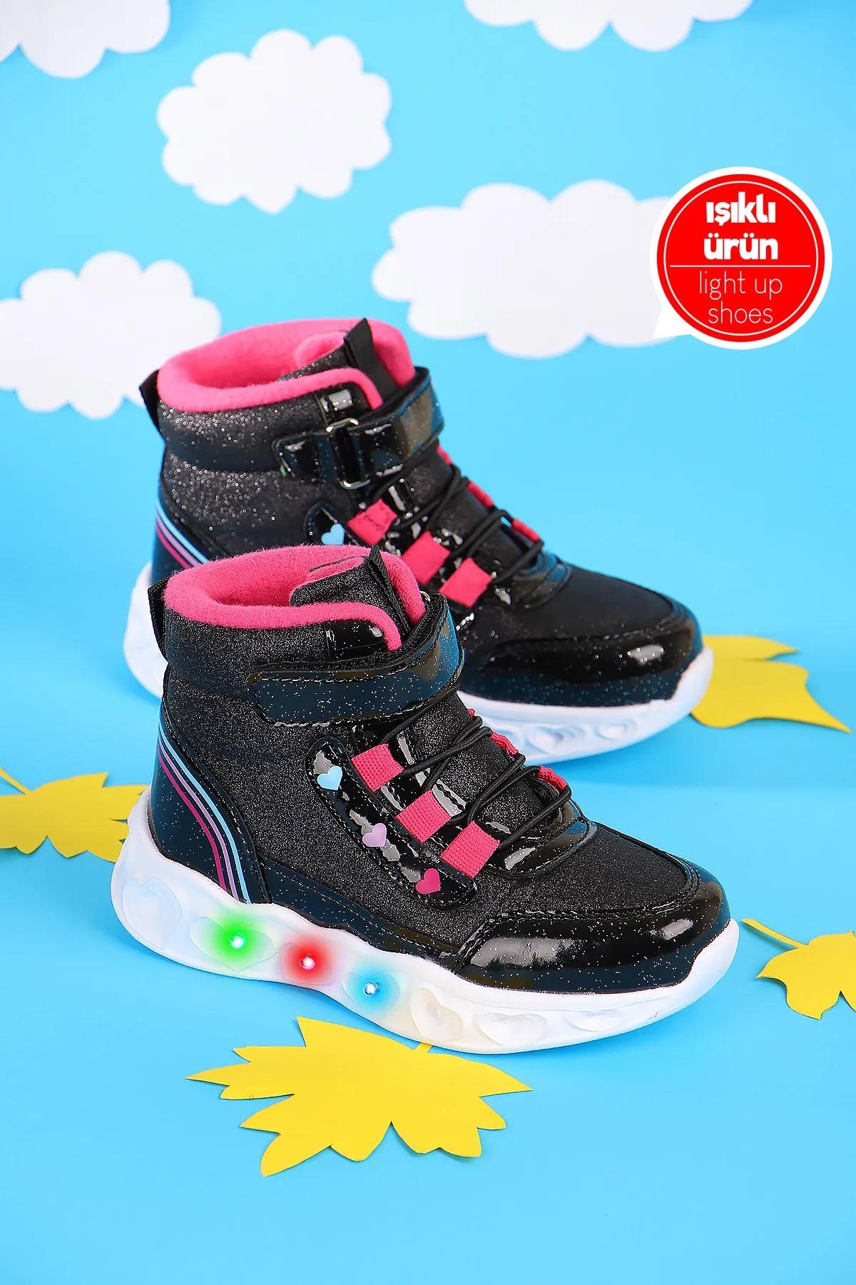 Kids Hafif Taban Cırtlı Işıklı Kız Çocuk Bot - Görsel 2