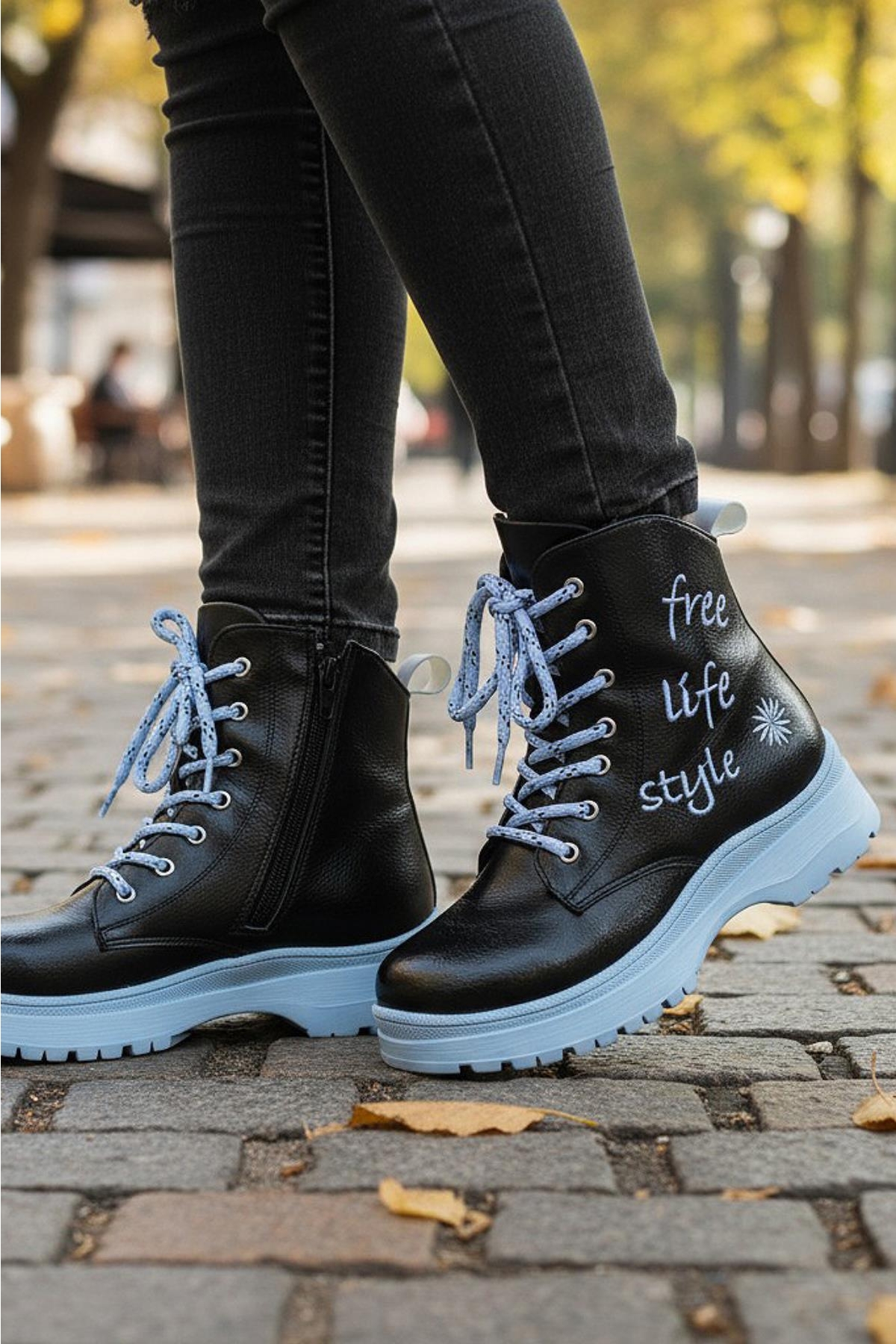 258 Ortopedik Bağcıklı Fermuarlı Kız Çocuk Bot Ayakkabı Kürklü Kız Çocuk Bot - Görsel 2