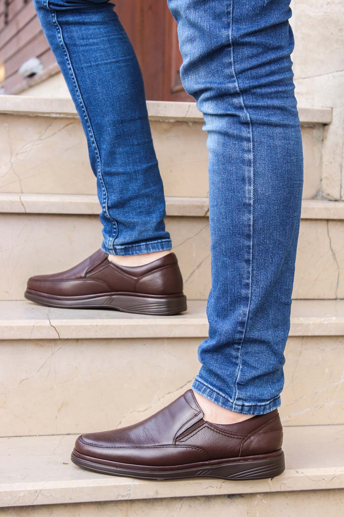 Hakiki Deri Ortopedik Erkek Casual Ayakkabı 815MA1301 - Görsel 2