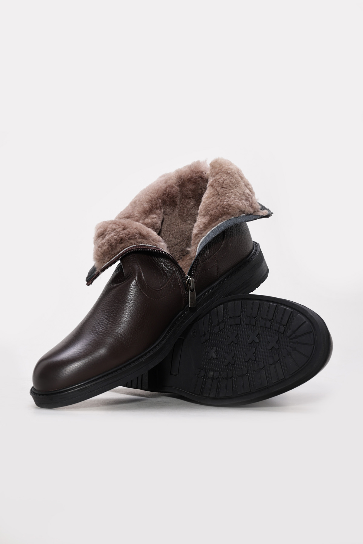 Hakiki Deri Kürklü Erkek Klasik Bot 408KMA123 - Görsel 5