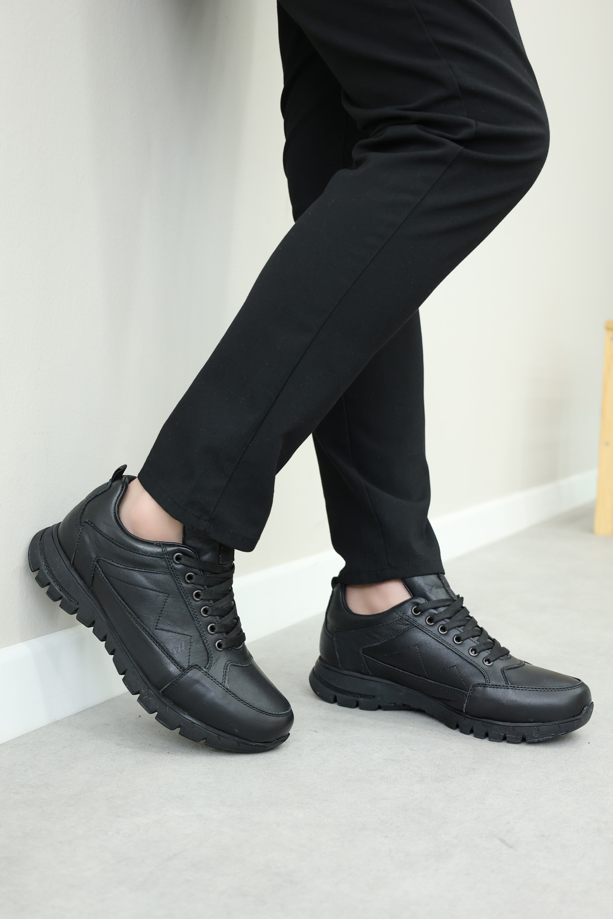 Hakiki Deri Kürklü Erkek Casual Ayakkabı 723KMA2021 - Görsel 2