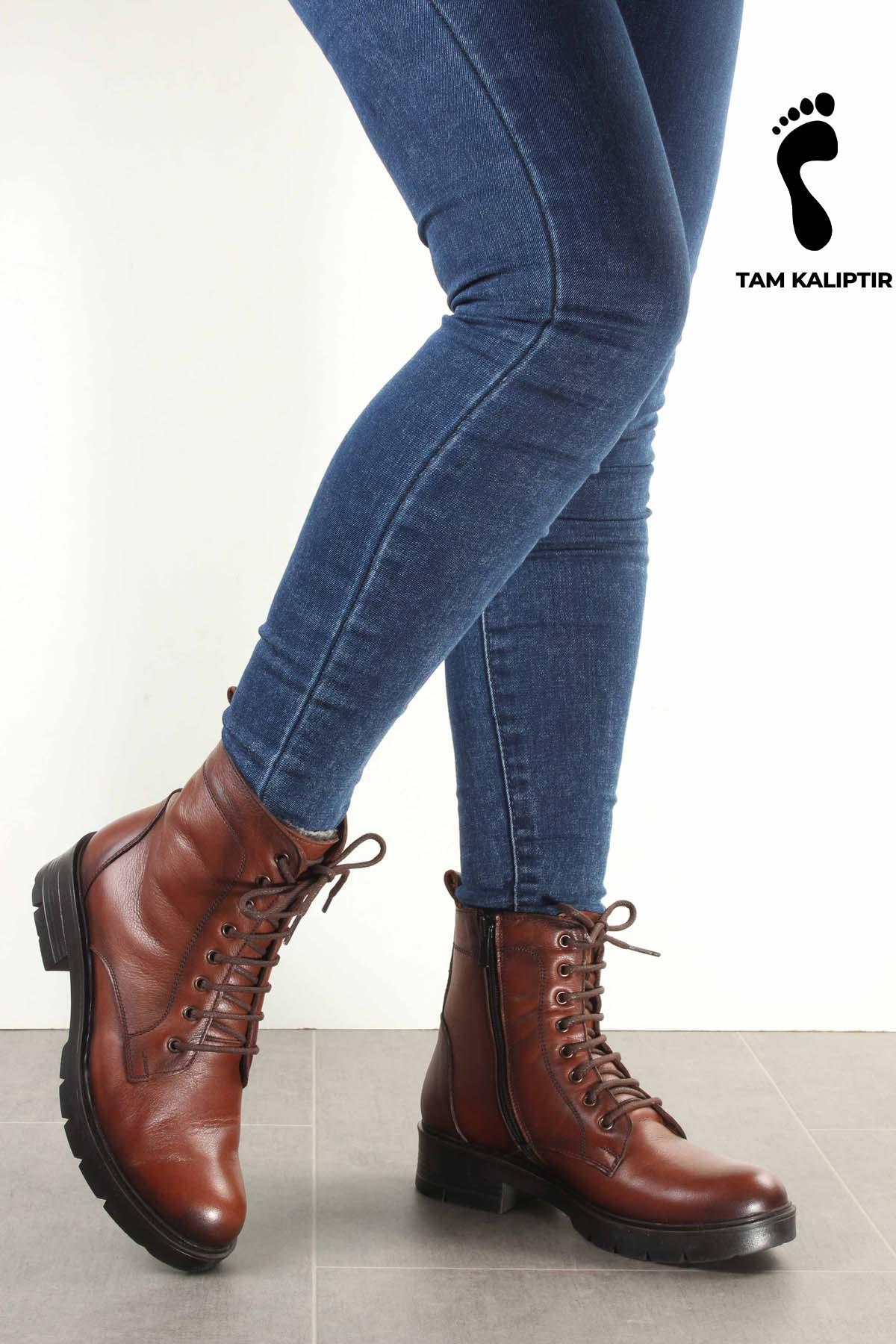 Hakiki Deri Kadın Klasik Bot 901SZA202 - Görsel 3