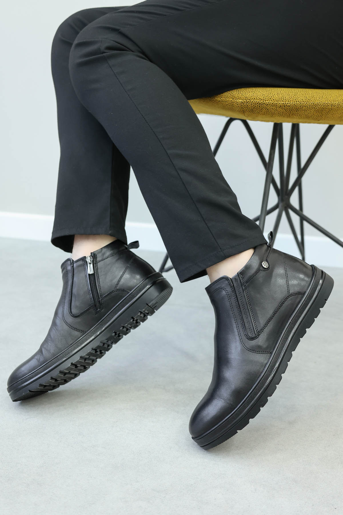 Hakiki Deri Kürklü Erkek Klasik Bot 711KMA131 - Görsel 6