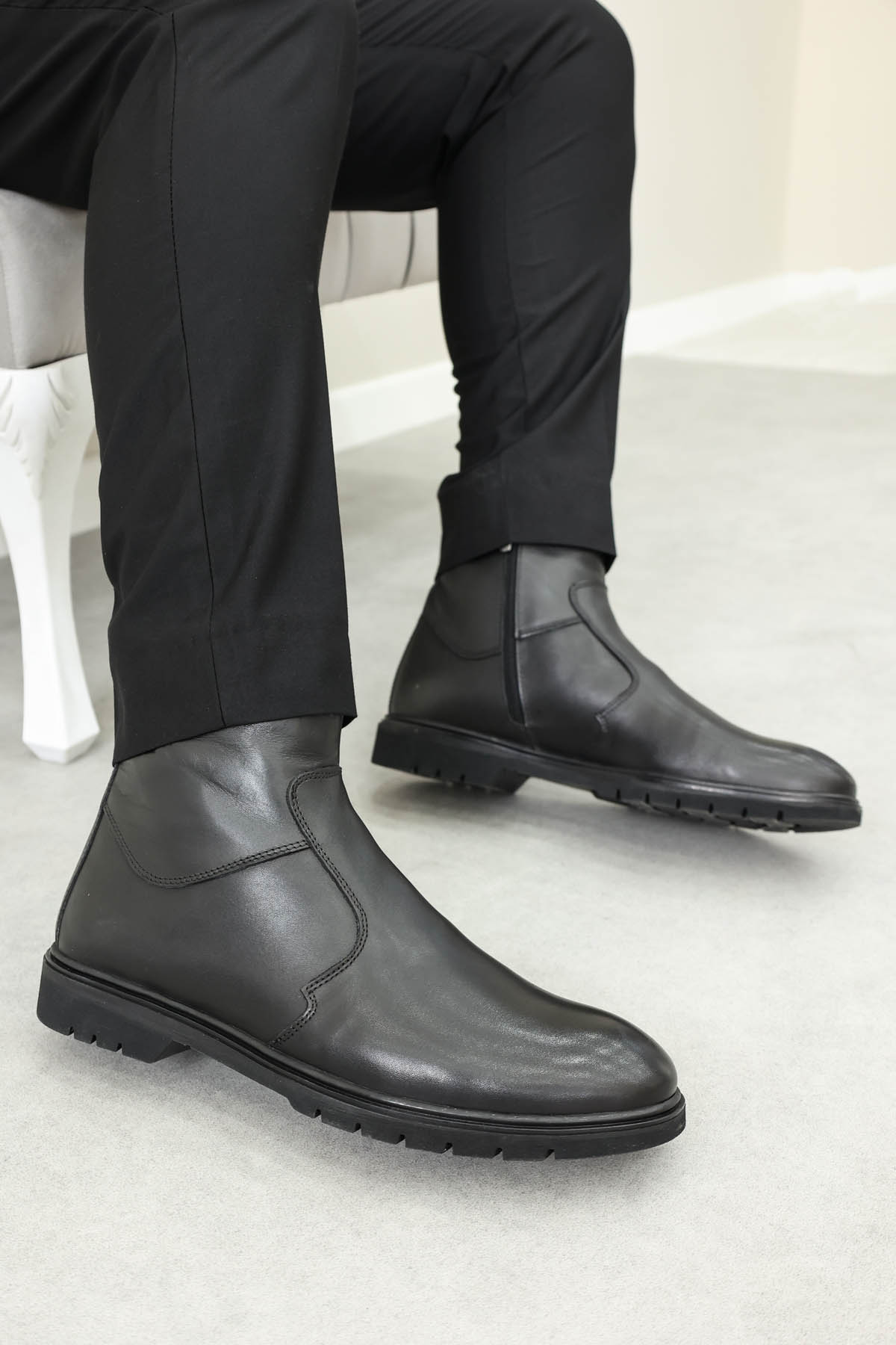 Hakiki Deri Kürklü Erkek Klasik Bot 711KMA213 - Görsel 2