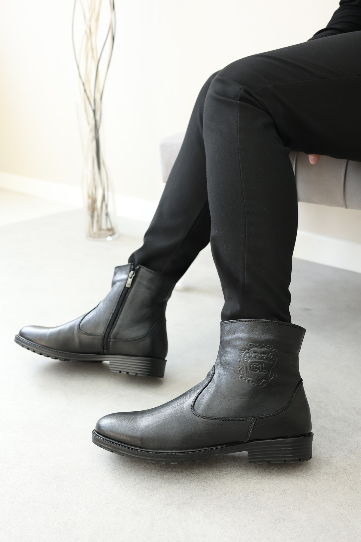 Hakiki Deri Kürklü Erkek Klasik Bot 671KMA302 - Görsel 6