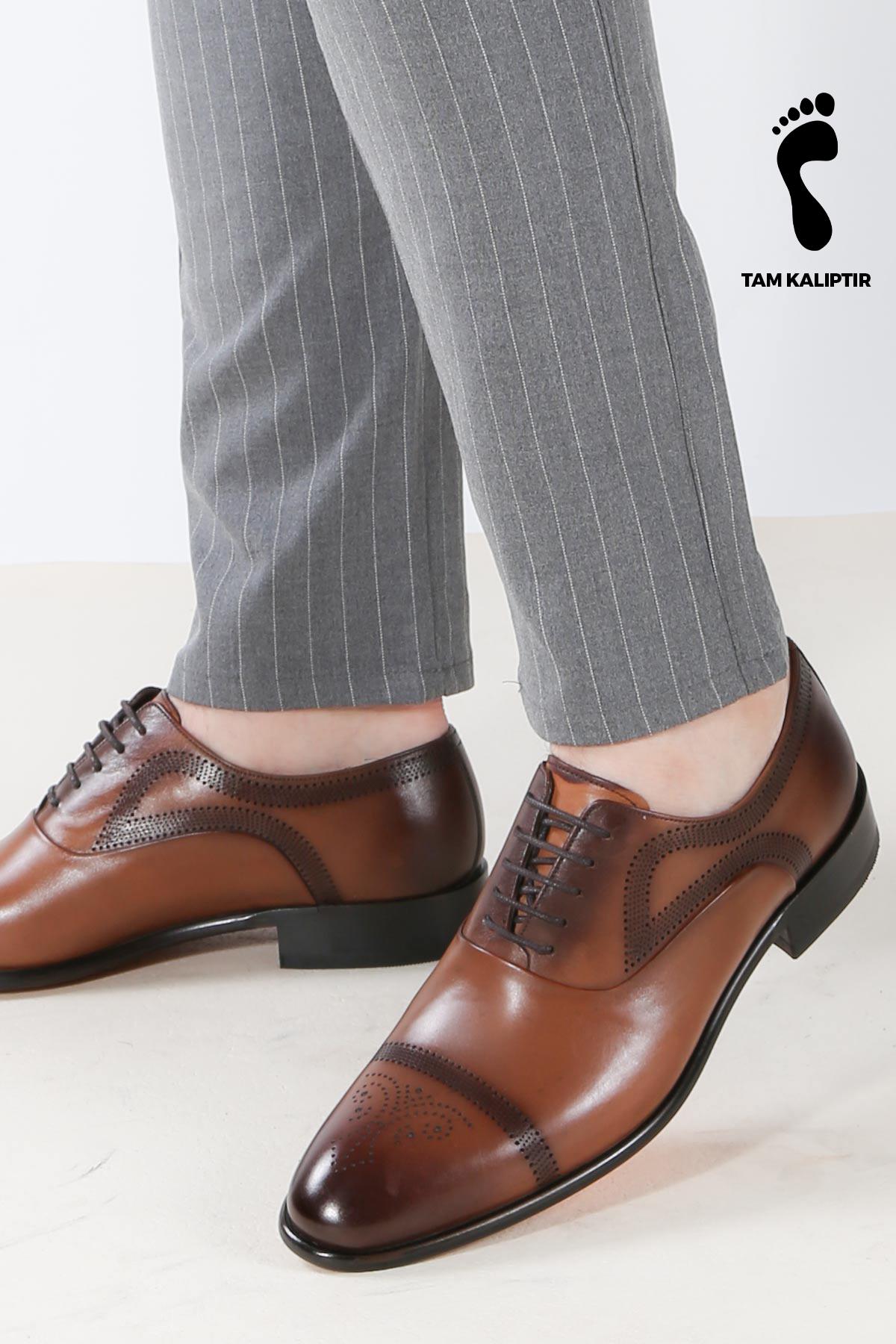 Hakiki Deri Kösele Erkek Klasik Ayakkabı 893MA4403 - Görsel 3