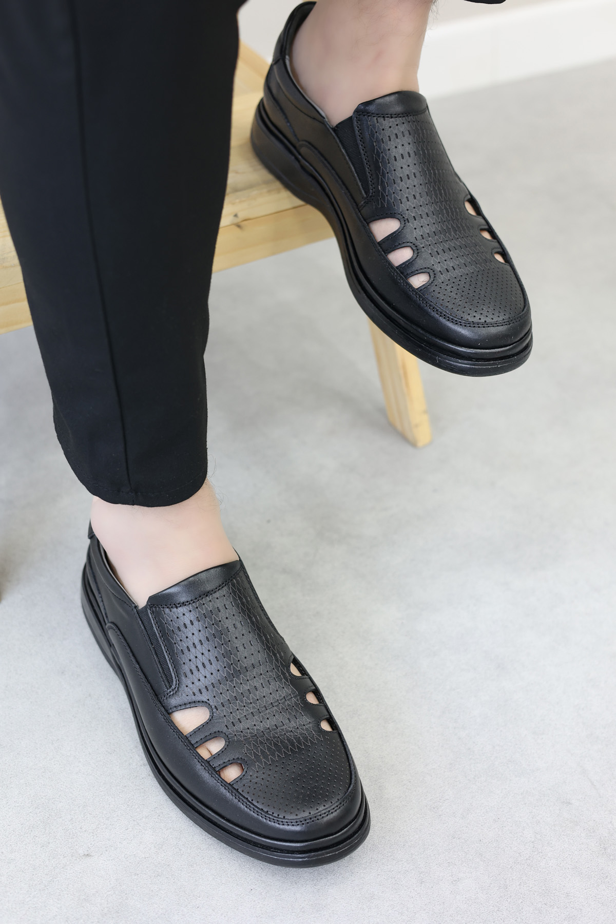 Hakiki Deri Ortopedik Erkek Casual Ayakkabı 662MA118KT - Görsel 2