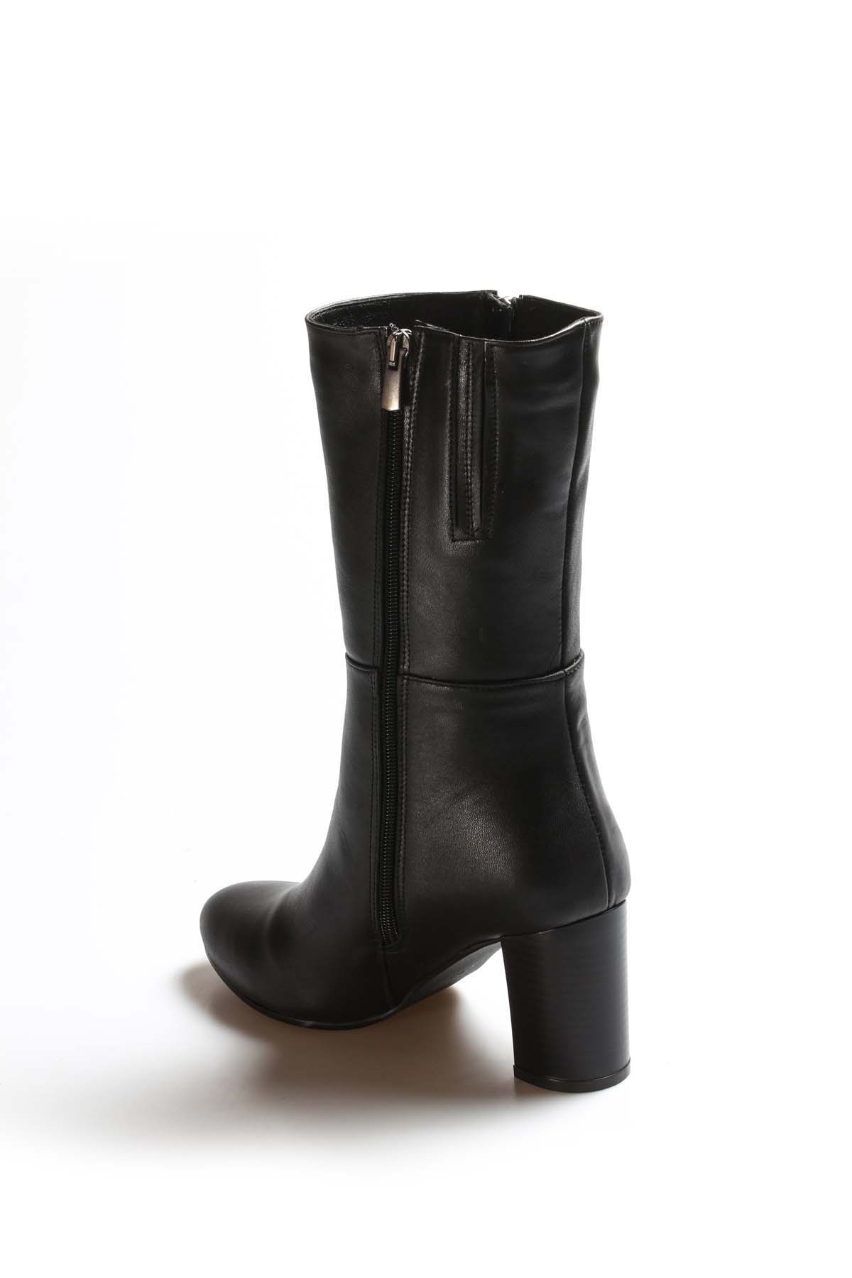 Hakiki Deri Kürklü Kadın Yüksek Topuk Çizme 064KZA531 - Görsel 4