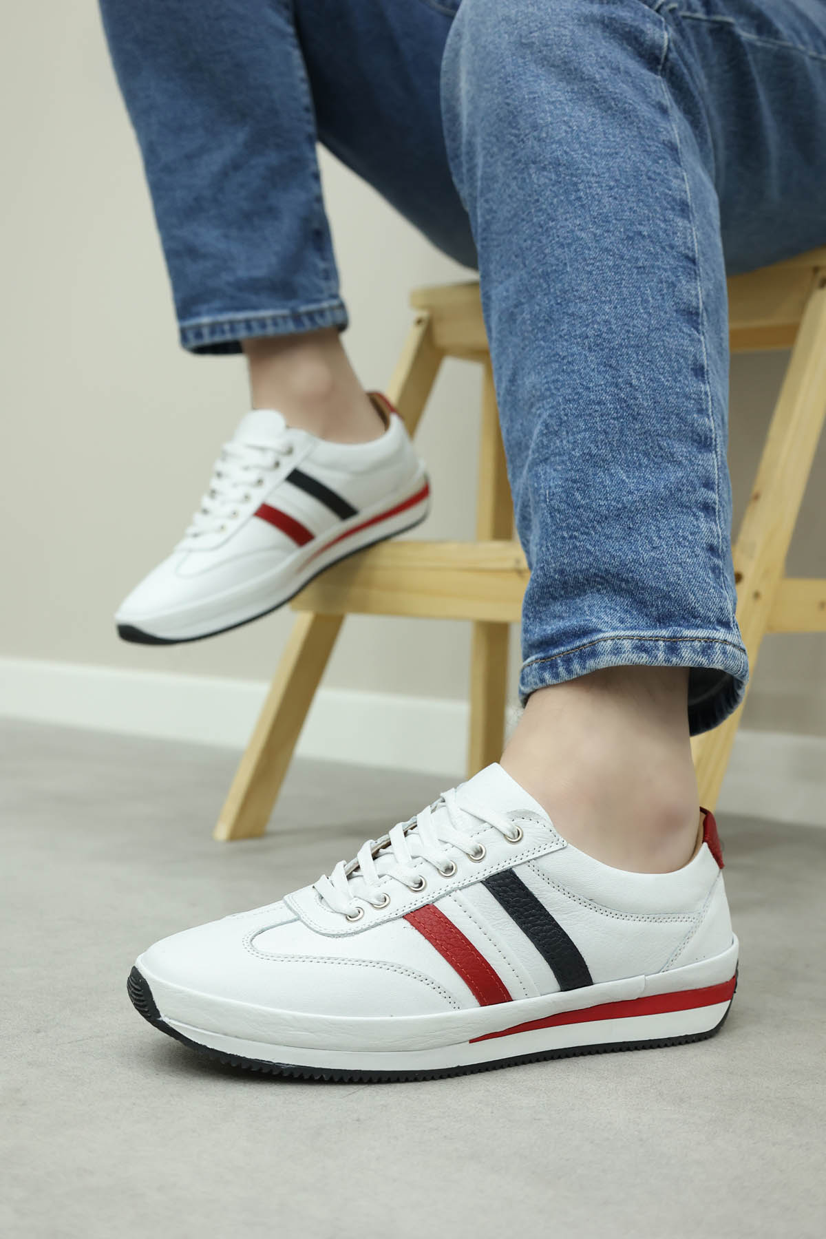 Hakiki Deri Erkek Spor Ayakkabı 856MA1798 - Görsel 2