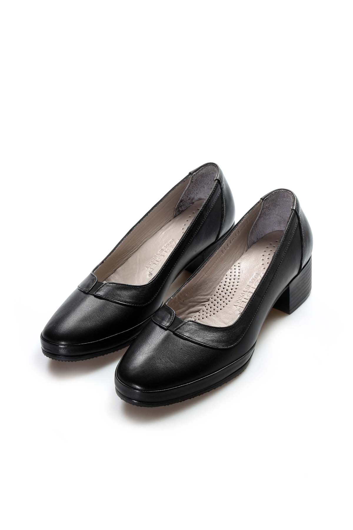 Hakiki Deri Kadın Kalın Topuklu Ayakkabı 889ZA5156 - Görsel 8