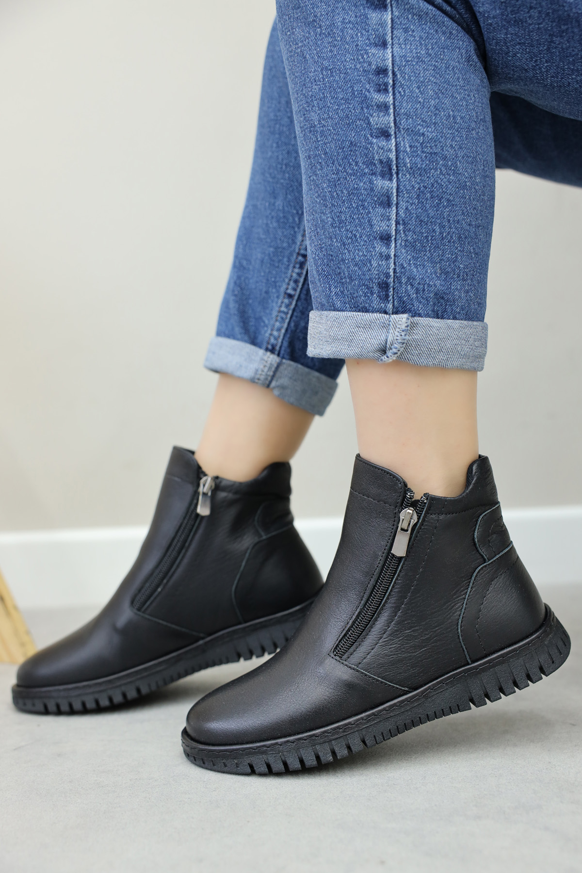 Hakiki Deri Kadın Klasik Bot 757SZA23665 - Görsel 2