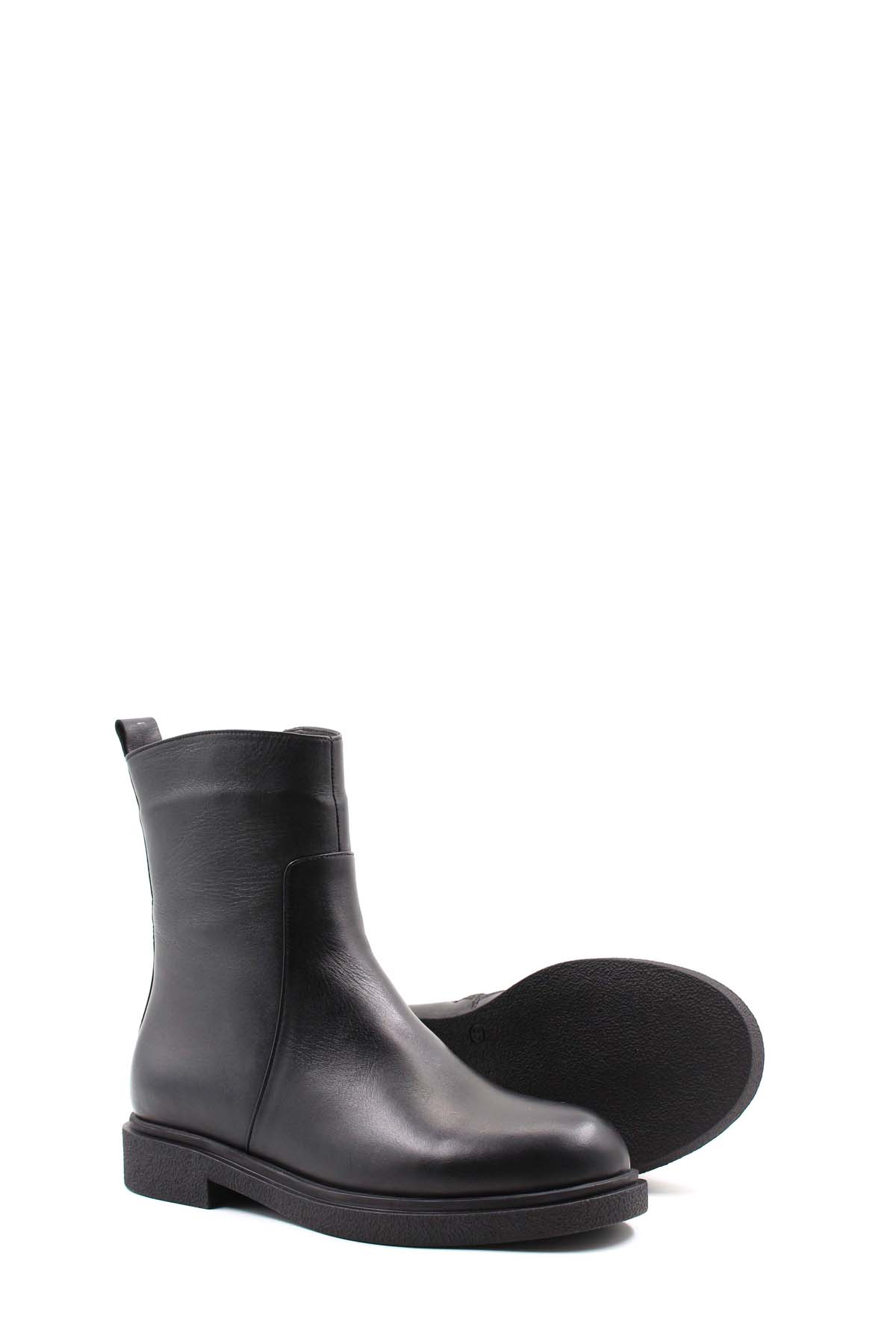 Hakiki Deri Kürklü Kadın Klasik Bot 866KZA321 - Görsel 4