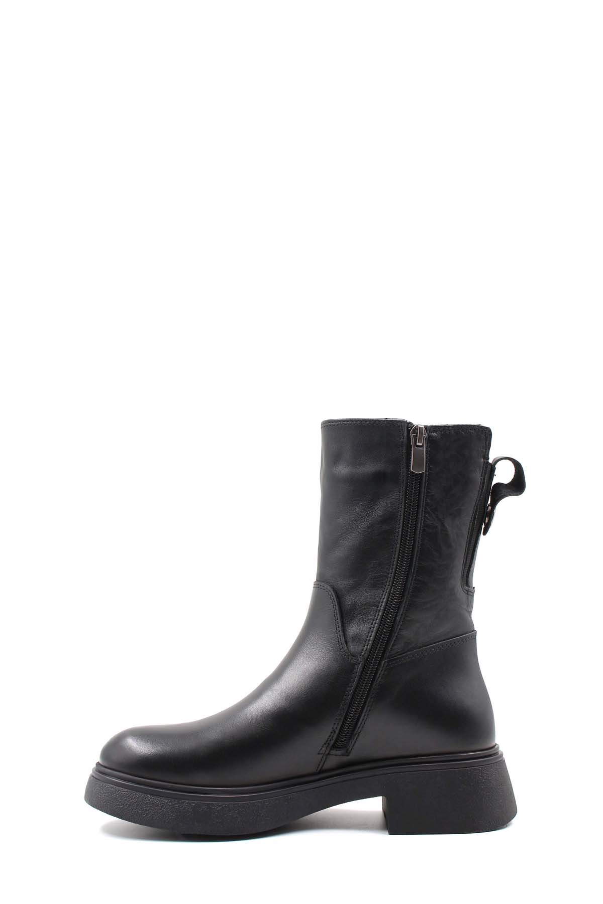 Hakiki Deri Kürklü Kadın Klasik Bot 124KZA2415 - Görsel 4