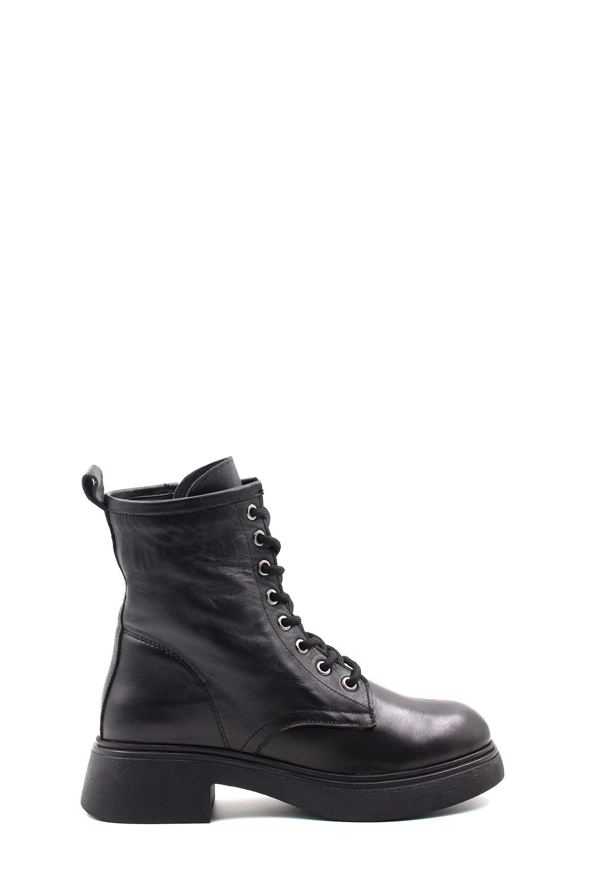 Hakiki Deri Kürklü Kadın Klasik Bot 124KZA2420 - Görsel 3