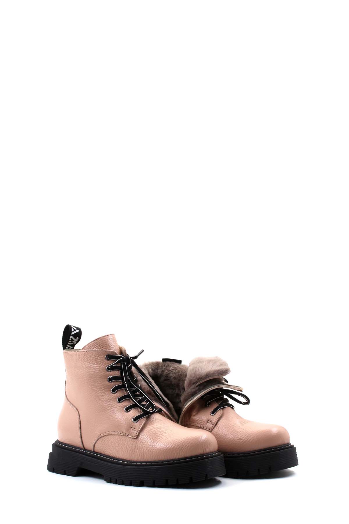 Hakiki Deri Kürklü Kadın Klasik Bot 916KZA3422 - Görsel 5