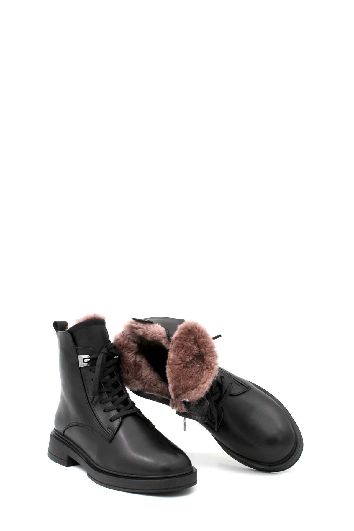 Hakiki Deri Kürklü Kadın Klasik Bot 916KZA3798 - Görsel 6