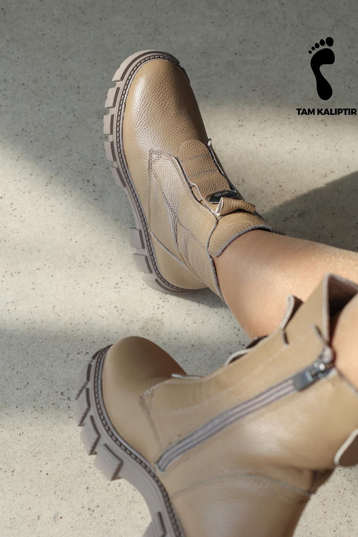 Hakiki Deri Kürklü Kadın Klasik Bot 710KZA6005 - Görsel 3