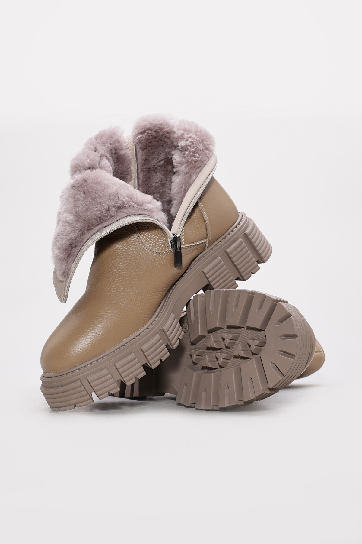 Hakiki Deri Kürklü Kadın Klasik Bot 710KZA6002 - Görsel 3