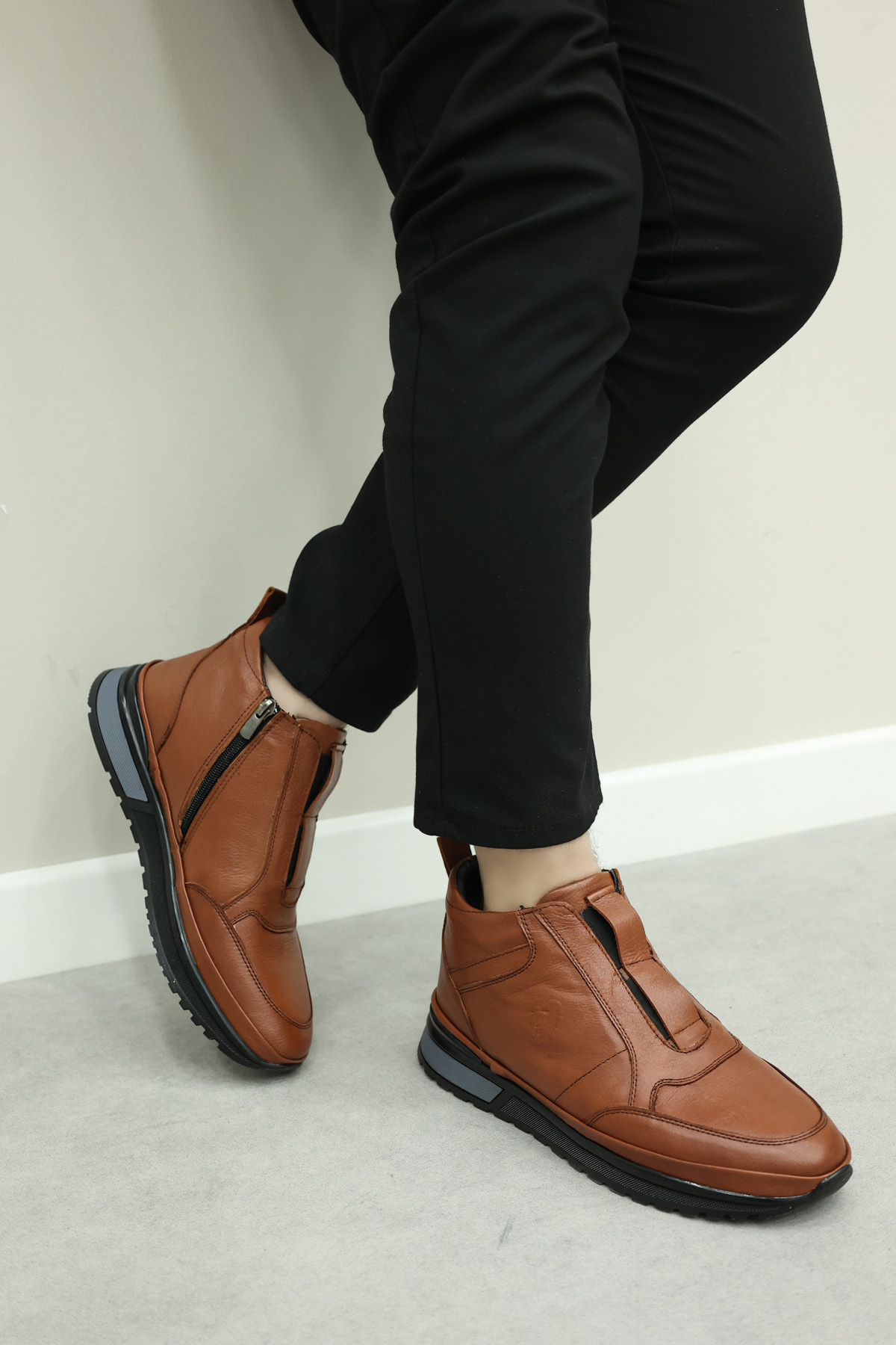 Hakiki Deri Kürklü Erkek Spor Bot 856KMA717 - Görsel 2