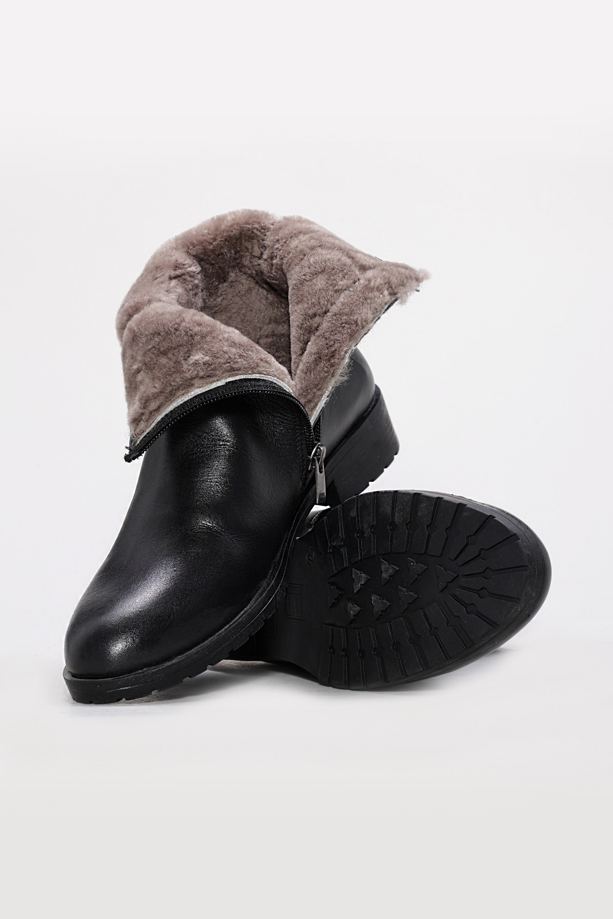 Hakiki Deri Kürklü Kadın Klasik Bot 257KZA630 - Görsel 5