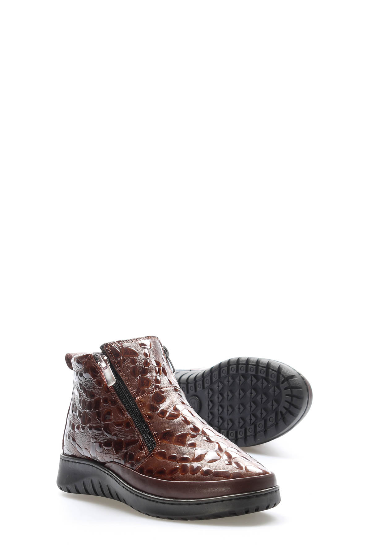 Hakiki Deri Kadın Kısa Topuklu Bot 972SZA7560 - Görsel 4