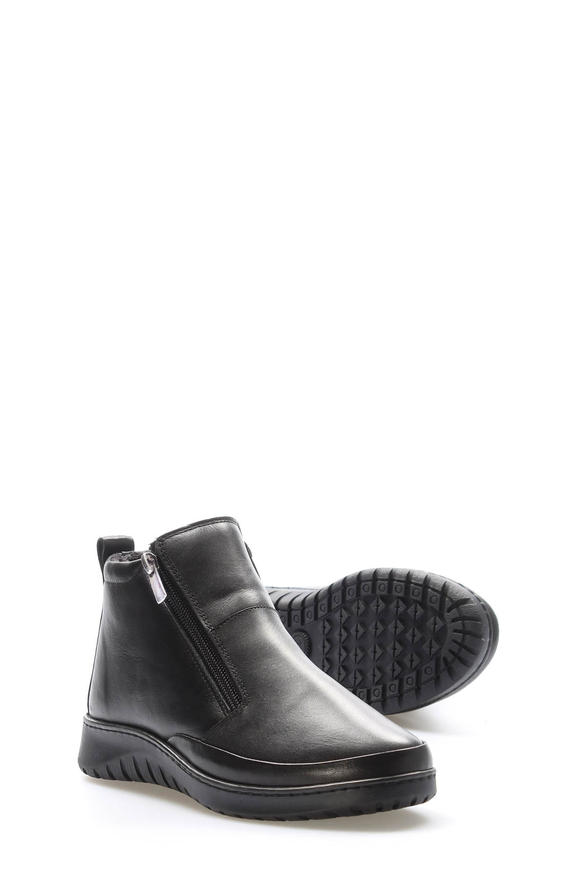 Hakiki Deri Kadın Kısa Topuklu Bot 972SZA7560 - Görsel 5