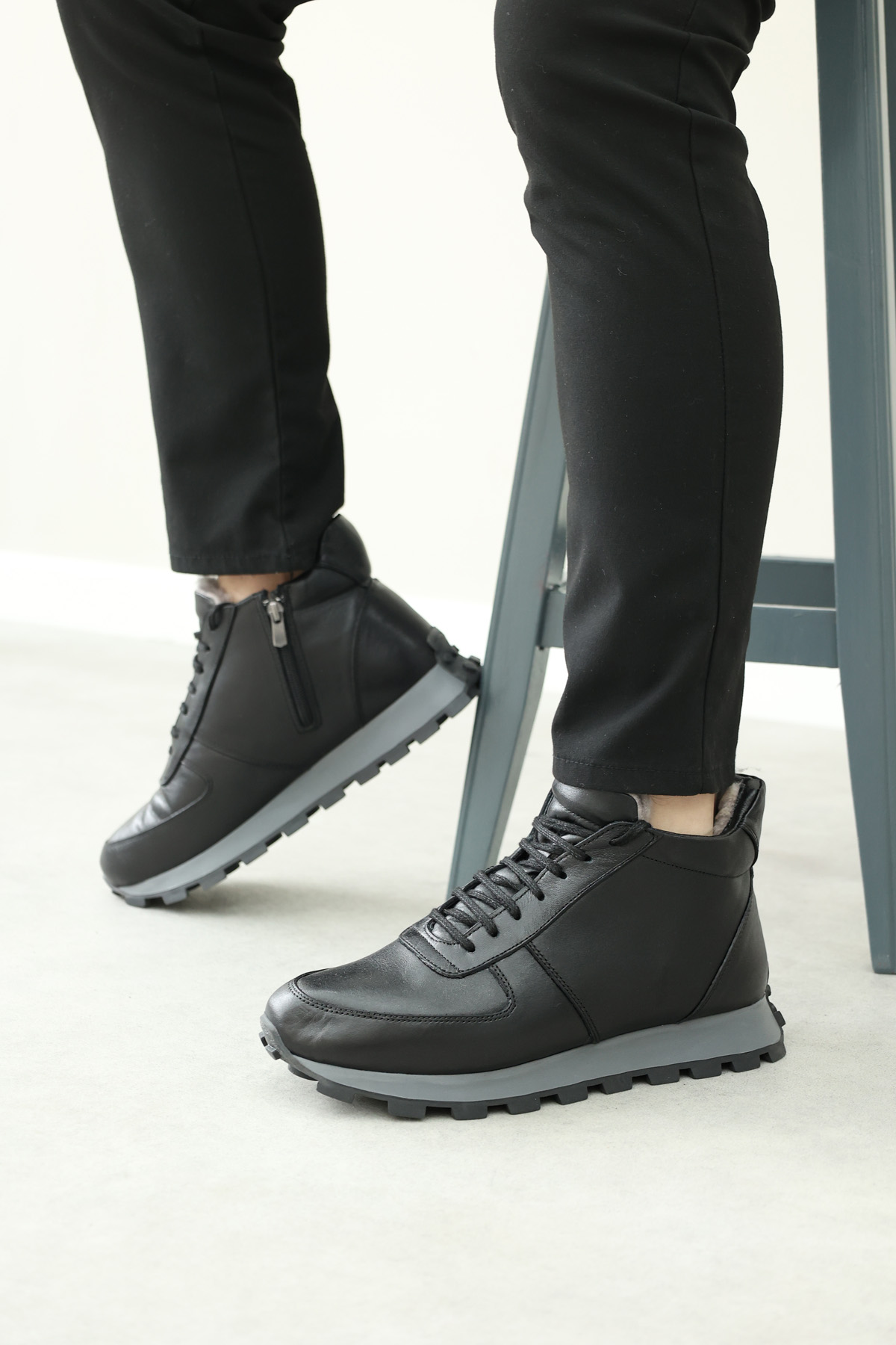 Hakiki Deri Kürklü Erkek Klasik Bot 154KMA1709-1 - Görsel 2