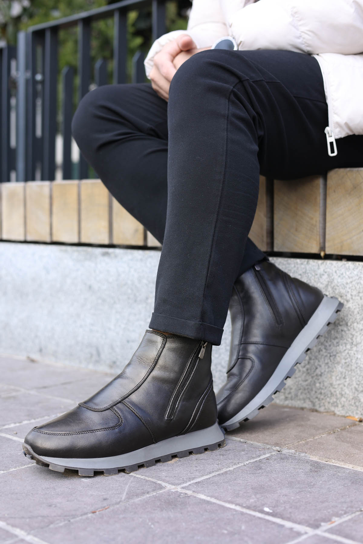 Hakiki Deri Kürklü Erkek Klasik Bot 154KMA1712 - Görsel 2