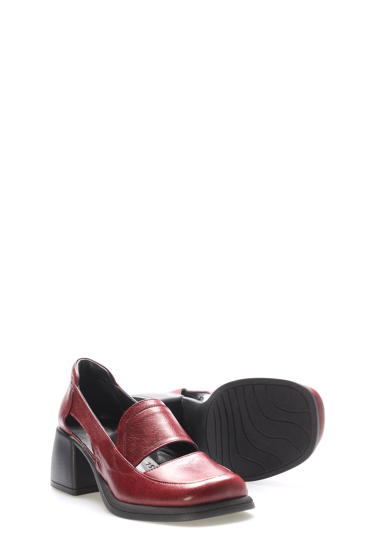 Hakiki Deri Kadın Kalın Topuklu Ayakkabı 217ZA757DUZ - Görsel 4