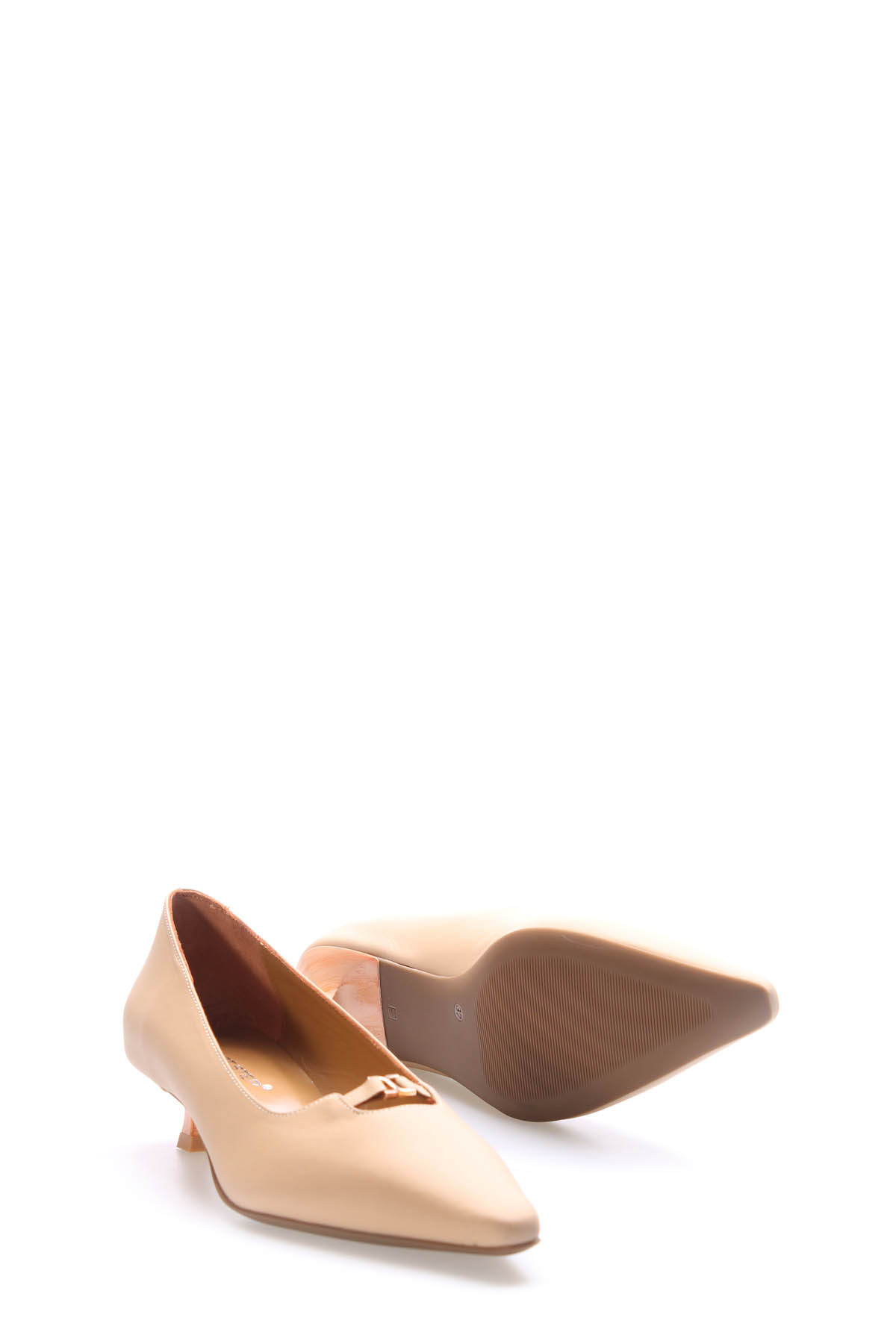 Hakiki Deri Kadın Kısa Topuklu Ayakkabı 019ZA25-682 - Görsel 5