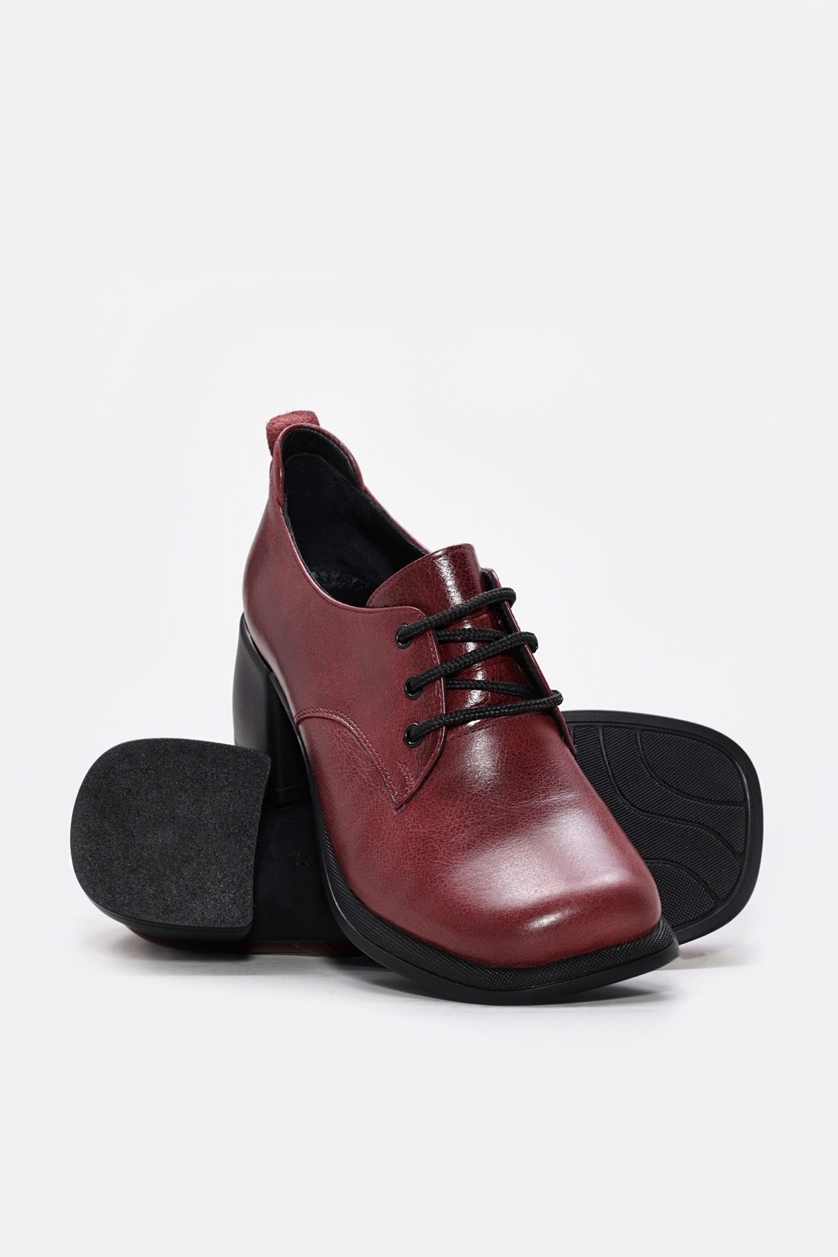 Hakiki Deri Kadın Kalın Topuklu Ayakkabı 217ZA801 - Görsel 4