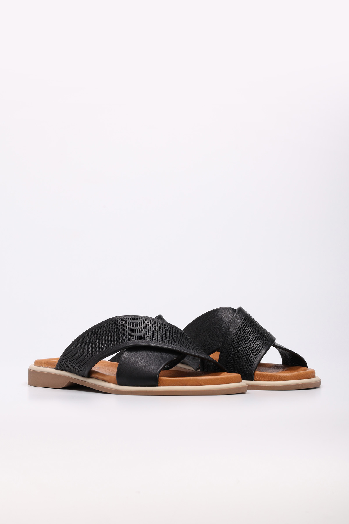 Hakiki Deri Kadın Düz Terlik 972ZA1201 - Görsel 5