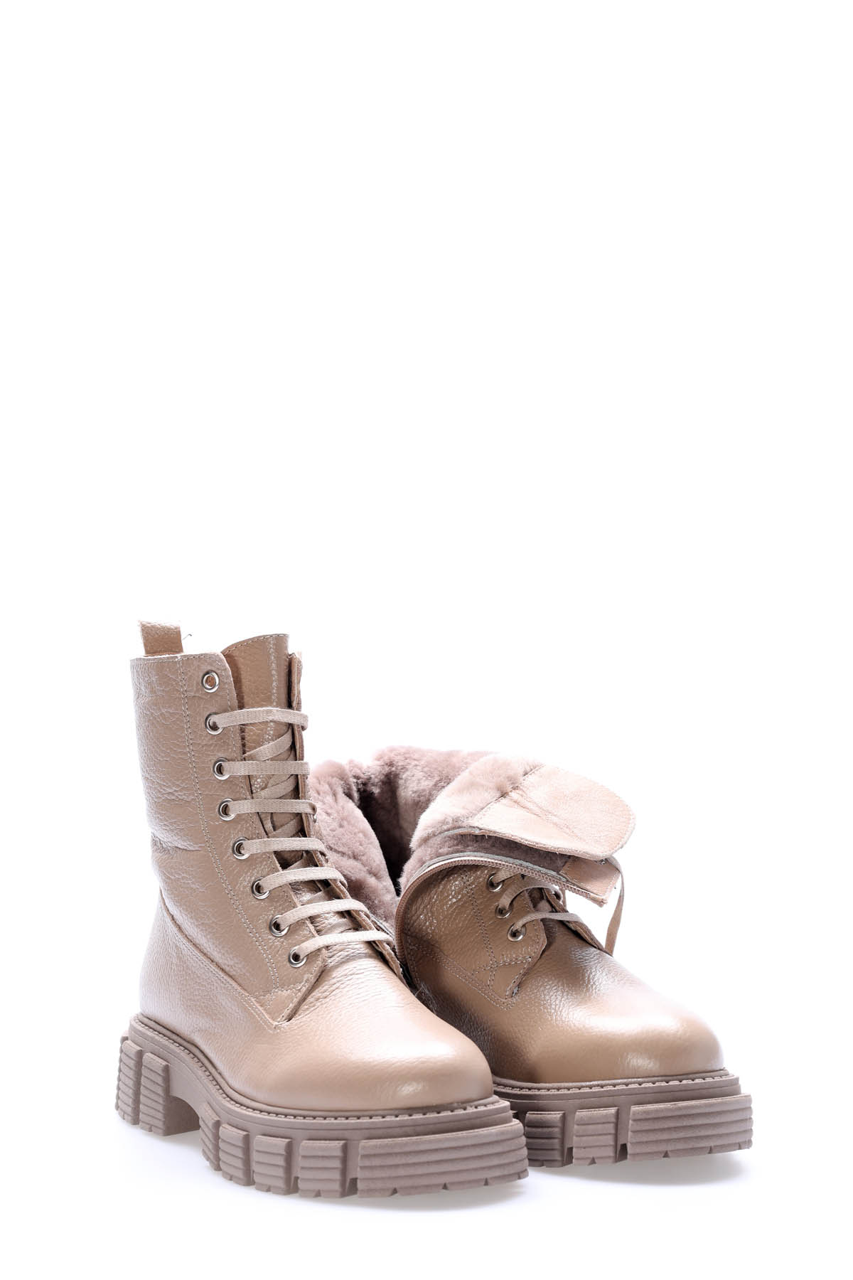 Hakiki Deri Kürklü Kadın Klasik Bot 710KZA6001 - Görsel 5