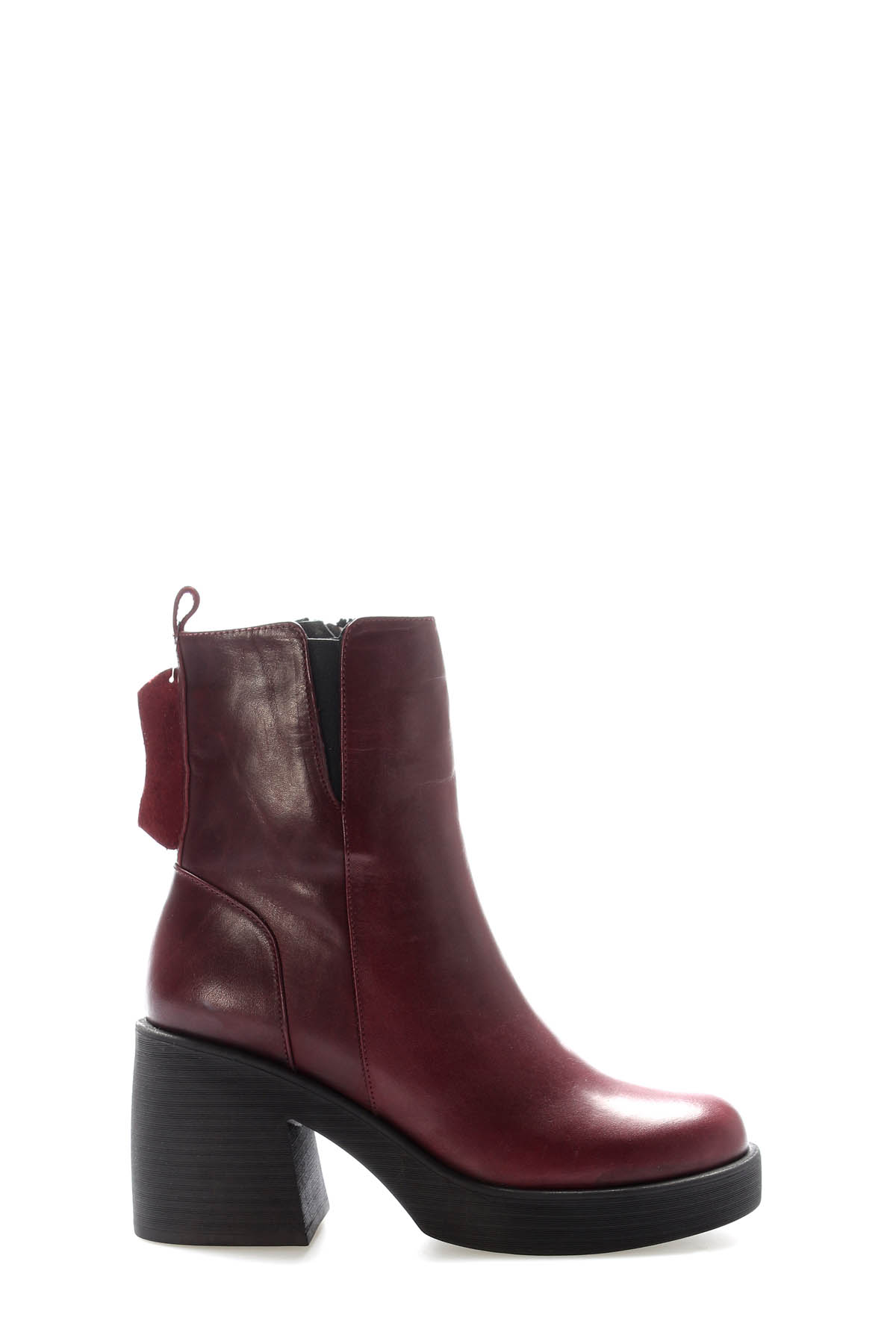 Hakiki Deri Kürklü Kadın Kalın Topuklu Bot 217KZA0657-03 - Görsel 3