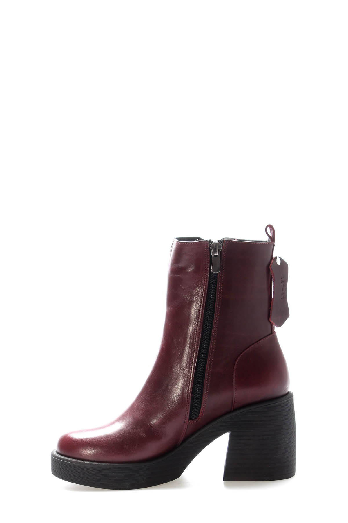 Hakiki Deri Kürklü Kadın Kalın Topuklu Bot 217KZA0657-03 - Görsel 4