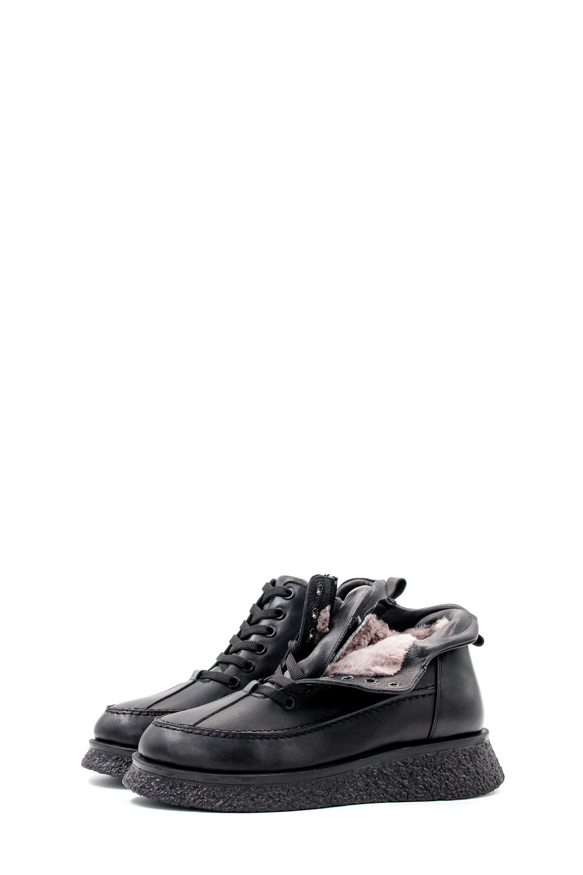 Hakiki Deri Kürklü Kadın Kalın Topuklu Bot 217KZA671-42 - Görsel 7