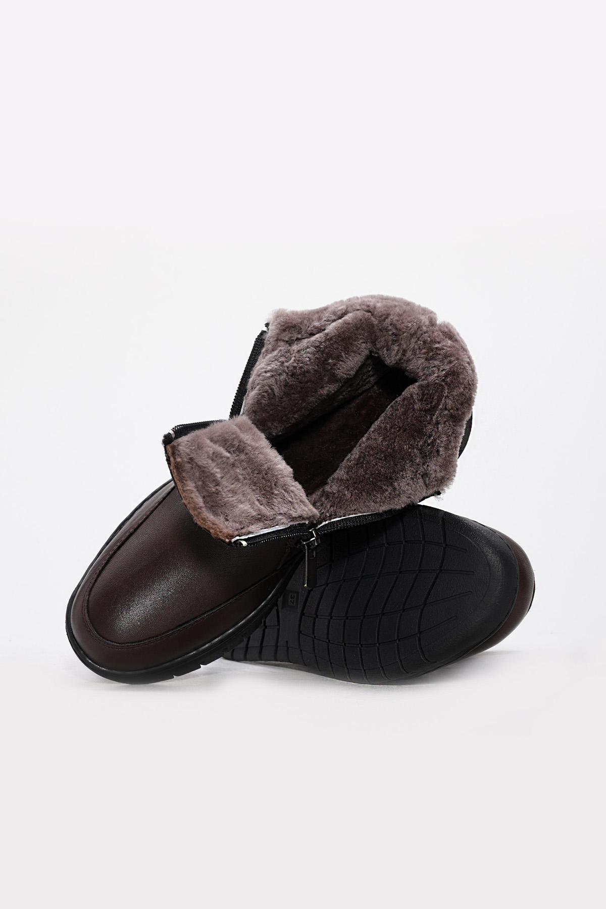 Hakiki Deri Kürklü Kadın Klasik Bot 583KZA2602 - Görsel 4