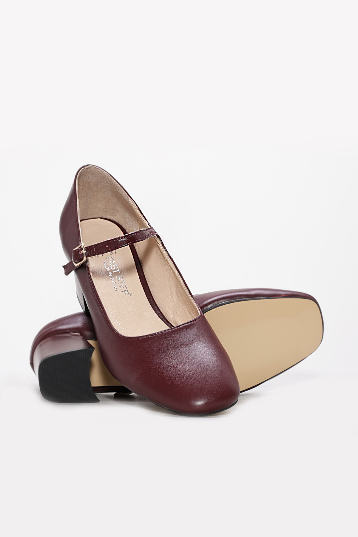 Hakiki Deri Kadın Kalın Topuklu Ayakkabı 064ZA369 - Görsel 5