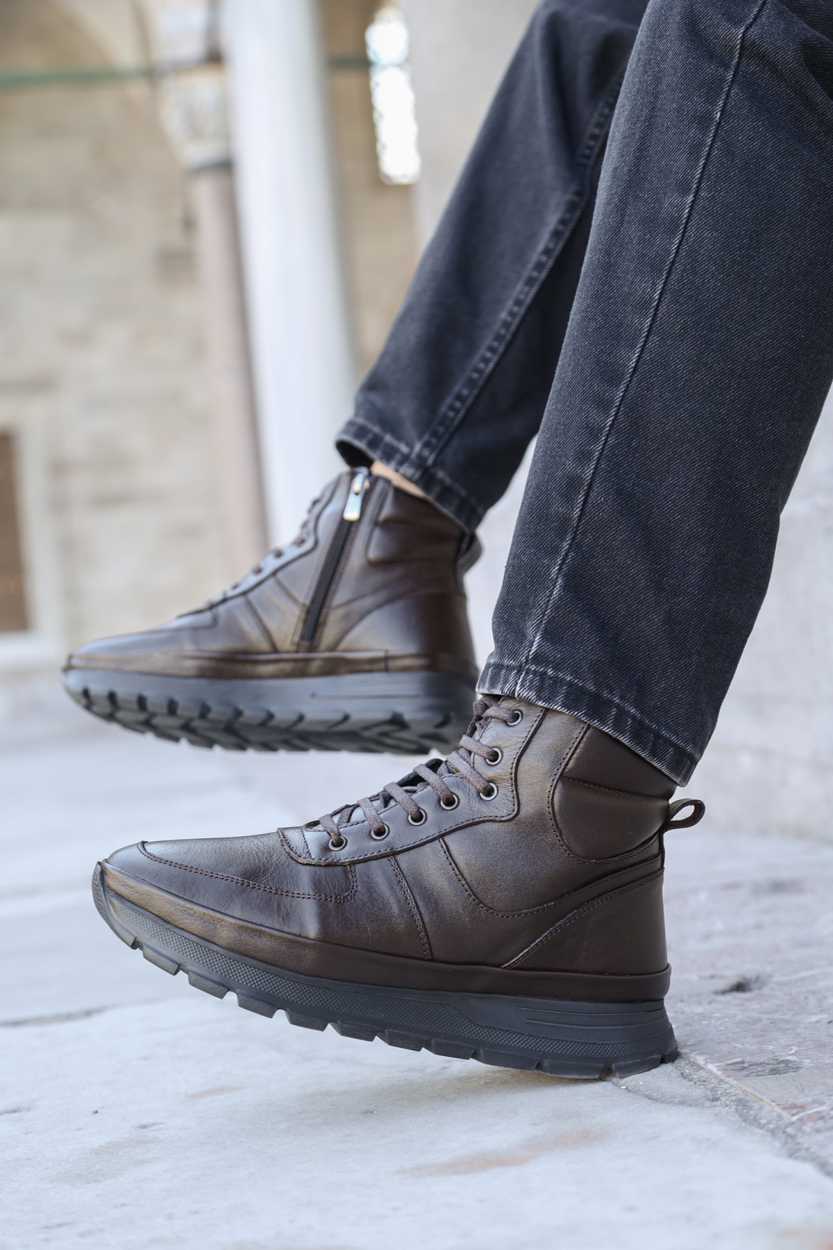 Hakiki Deri Kürklü Erkek Klasik Bot 214KMA3252 - Görsel 2