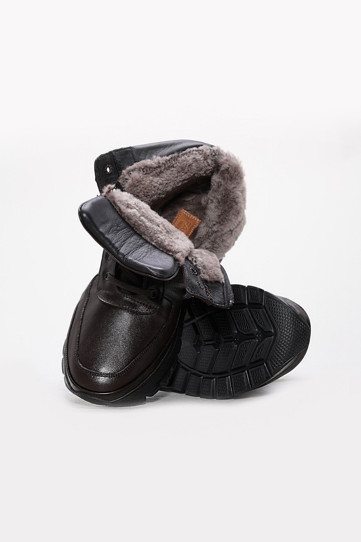 Hakiki Deri Kürklü Erkek Klasik Bot 214KMA3252 - Görsel 5