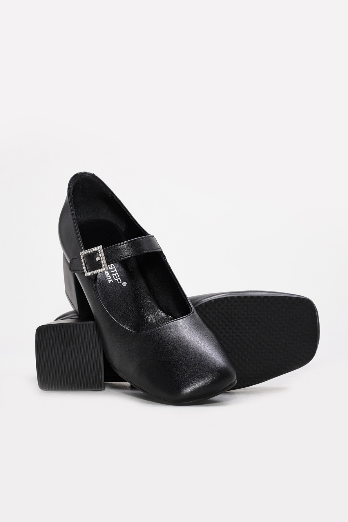 Hakiki Deri Kadın Kalın Topuklu Ayakkabı 010ZA8714 - Görsel 4