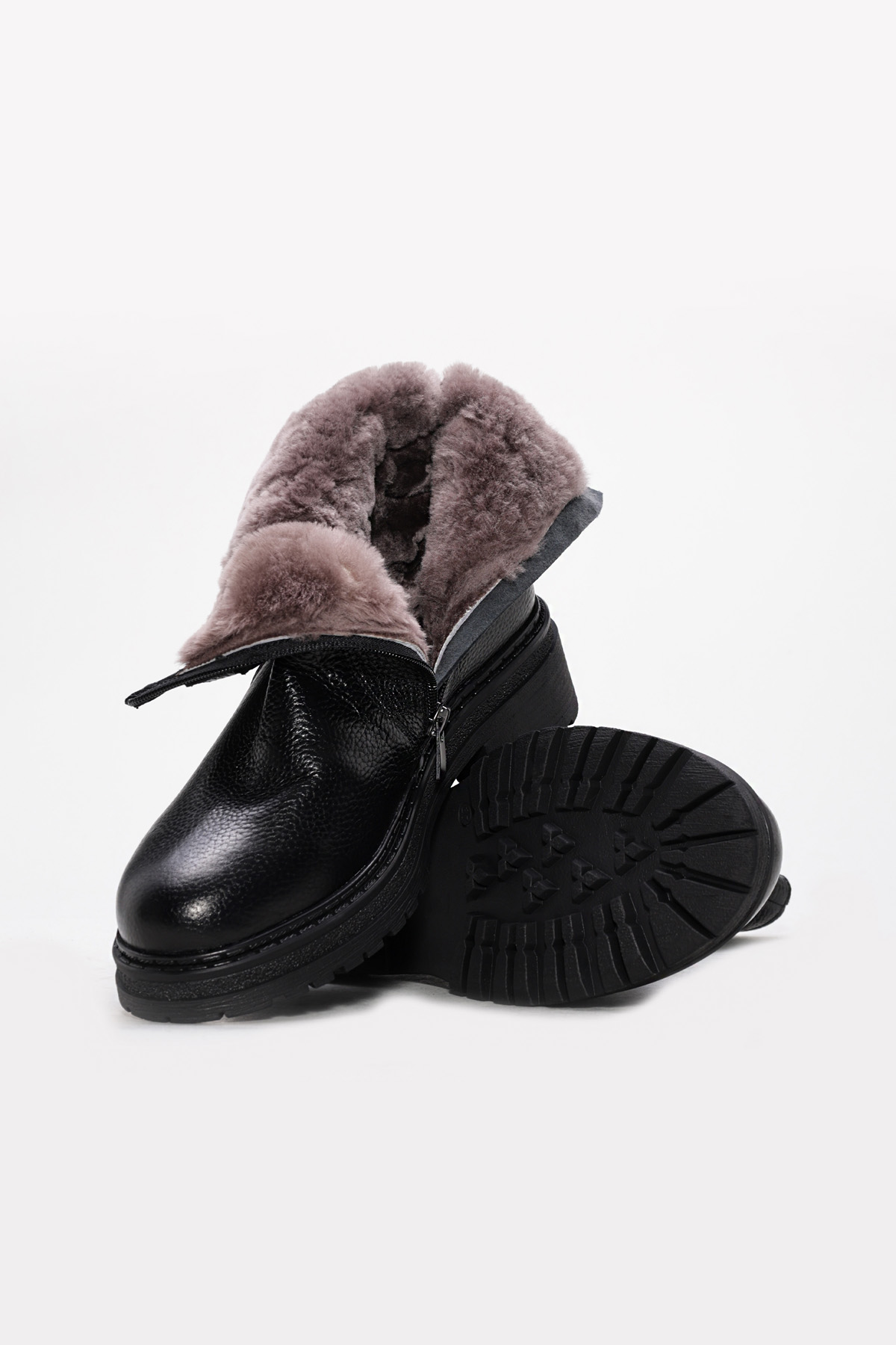 Hakiki Deri Kürklü Kadın Klasik Bot 257KZA627 - Görsel 5