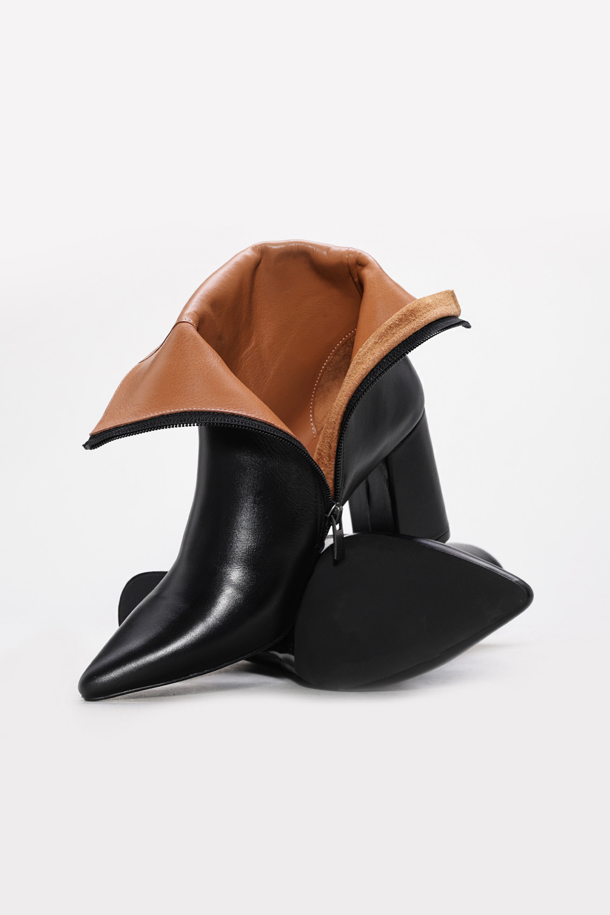 Fast Step Fast Step Siyah Hakiki Deri Kadın Kalın Topuklu Bot 215DZA3211 | Flo Siyah - 4. görsel