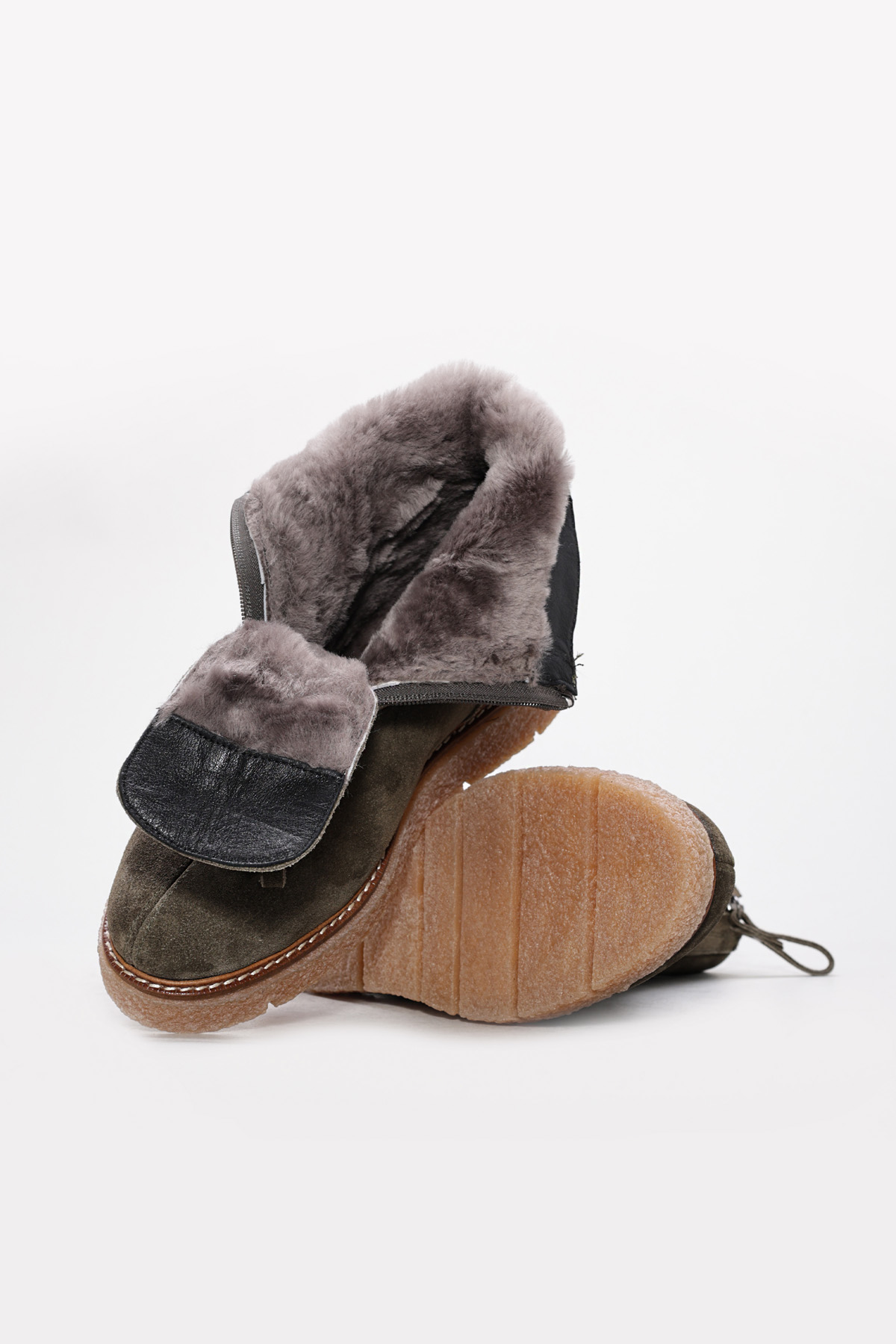 Hakiki Deri Kürklü Kadın Klasik Bot 657KZA2502 - Görsel 4