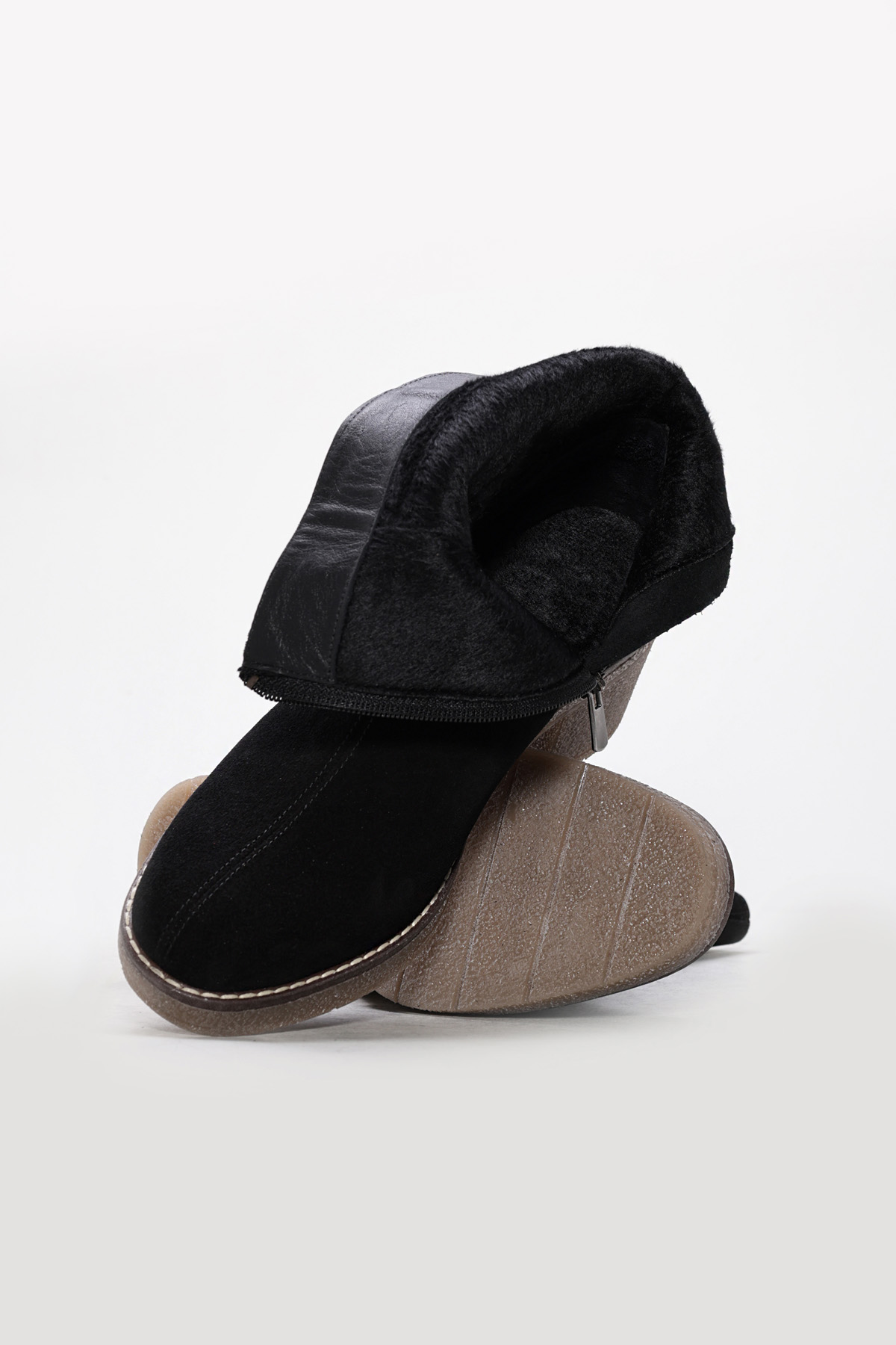 Hakiki Deri Kürklü Kadın Kalın Topuklu Bot 657SZA2505 - Görsel 4